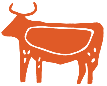 Brasa’s orange cattle illustration