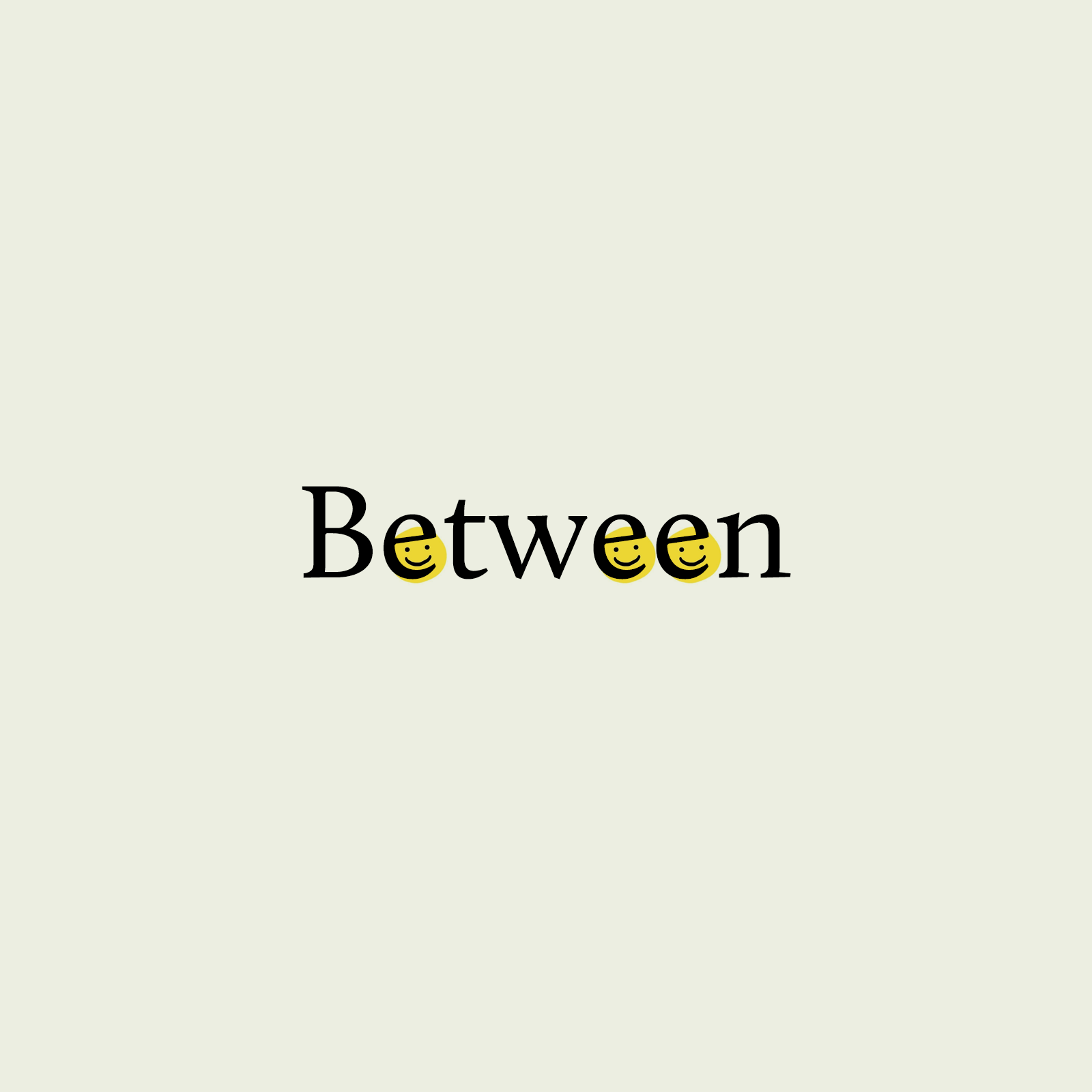 The Between wordmark with yellow illustrated letter details